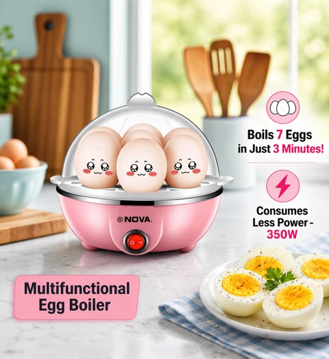 Electric Egg Boiler 7 Eggs Steamer Multifunctional Cooker with Auto Shut Off for Omelet Soft Medium and Hard Boiled Eggs